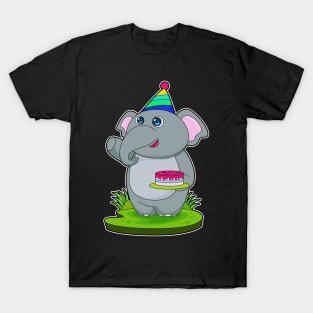 Elephant Party hat Cake T-Shirt